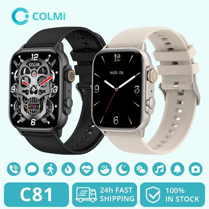 COLMI C81 2.0 Inch AMOLED Smartwatch Support AOD 100 Sports Modes IP68 Waterproof Smart Watch Men Women PK Ultra Series 8 Smart Watches electronics health tracking sleep tracking smart watch