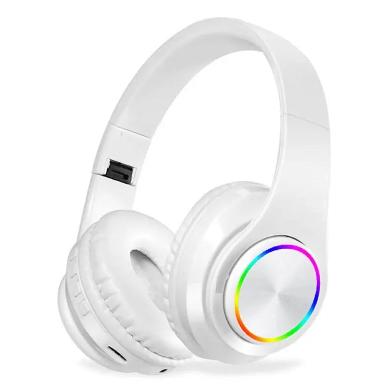 Rainbow LED Wireless Bluetooth Headphones with Deep Bass Stereo and Microphone Headphones & Earbuds bluetooth bluetooth headphones Headphone Wireless Headphones