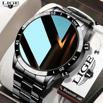 LIGE 2024 Smart Watch Men Full Circle Touch Screen Bluetooth Call Men Smartwatch Waterproof Sport Activity Fitness Watch+Box Smart Watches electronics health monitoring smart watch