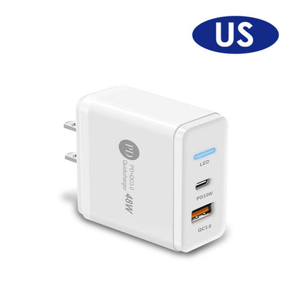 PD48W Fast Charging Mobile Phone Charger US Whitening Flat Feet Adapters & Converters C type charger electronics electronics accessories fast charger travel adapter USD