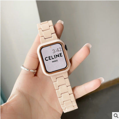 Stylish Resin Smart Watch Band And Case Apricot Pink Strap Smart Watches electronics smart watch smart watch band smart watch case smart watch cover smart watch strap