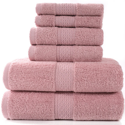 Home Simple Cotton Absorbent Towel Bath Towel 6-Piece Set 12 Style 6PCS Towels bath towel Bedding and towels home towel