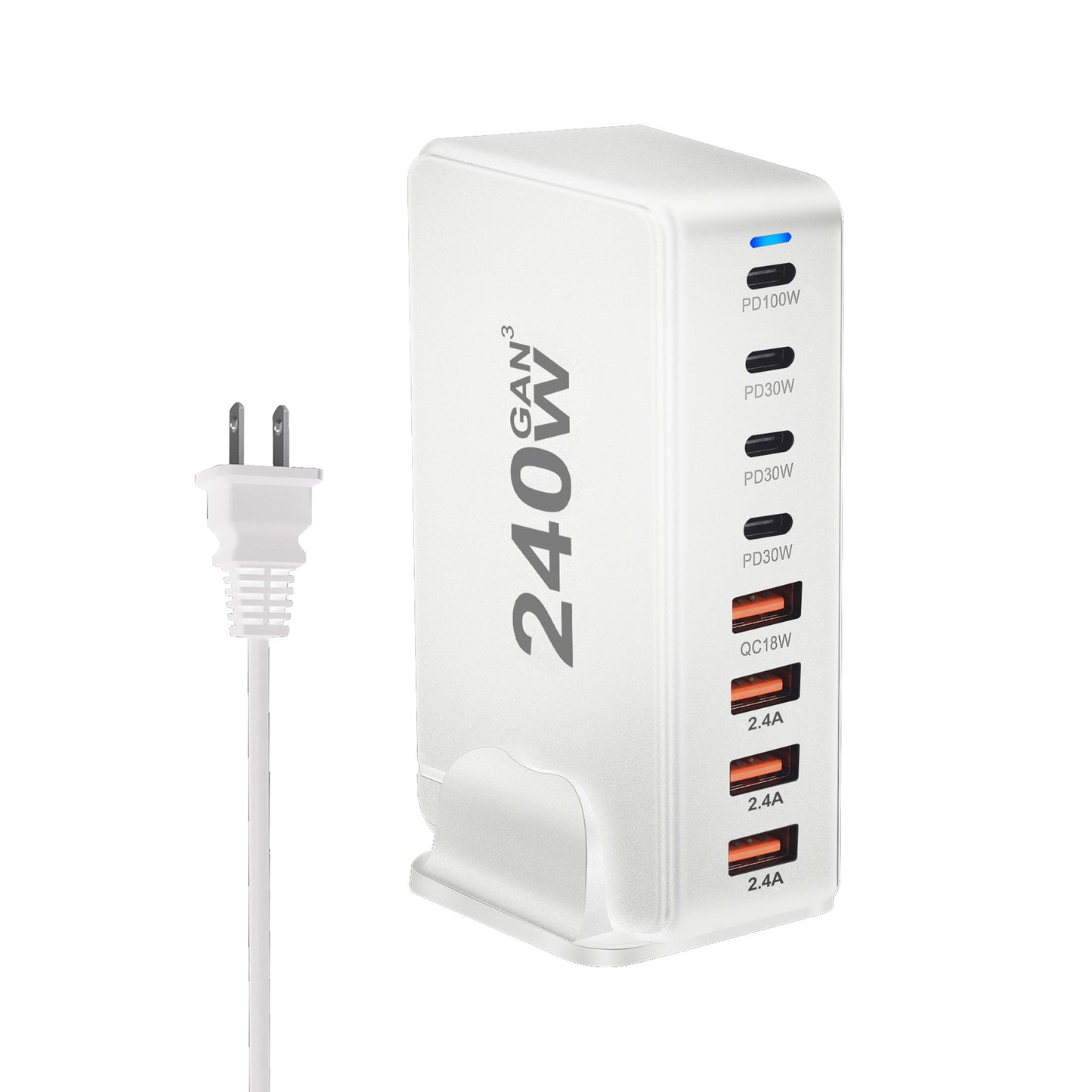 Ultra-Efficient 240W GaN Desktop PD Charger - Versatile Type-C USB - Available in Black & White 240w American Standard White GaN Chargers C type charger desktop fast charger GaN charger multi ports New arrival portable USB {{ product_collections }} {{ product_description }}