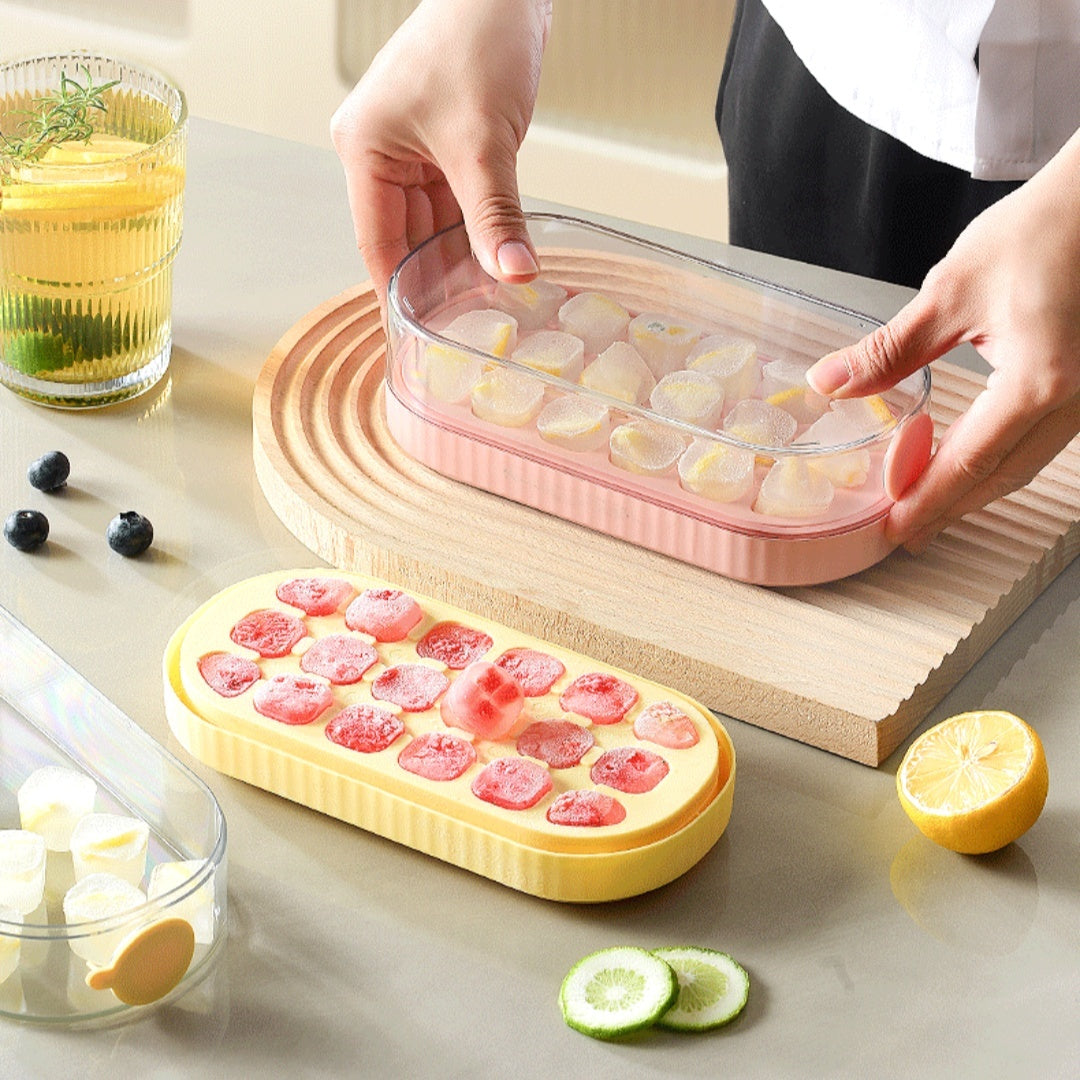 Silicone Food Grade Pressing Ice Cube Mold Ice Cube Trays beat the heat BPA free ice cube tray