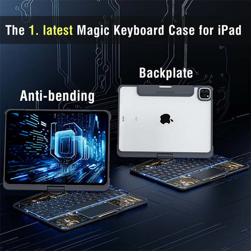 360 Swivel Keyboard Clear Case For IPad Smart Trackpad Bluetooth-compatible Keyboard Case Cover With Pen Slot 0 360 Apple case iPad iPad case keyboard rotating {{ product_collections }} {{ product_description }}