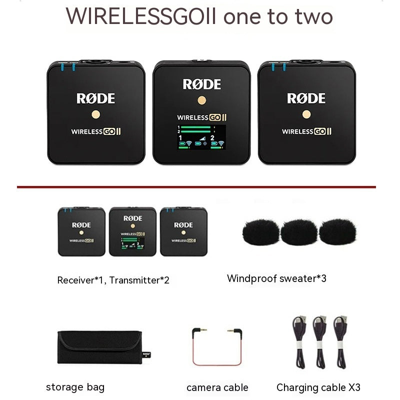 Wireless Microphone 2 Generation SLR Camera And Phone Collar Clip Type 1 Drag 2 GOII One Drag Two Microphones audio audio devices blogging bluetooth cable micro phone computer accessories electronics gaming gaming microphone microphones online meeting