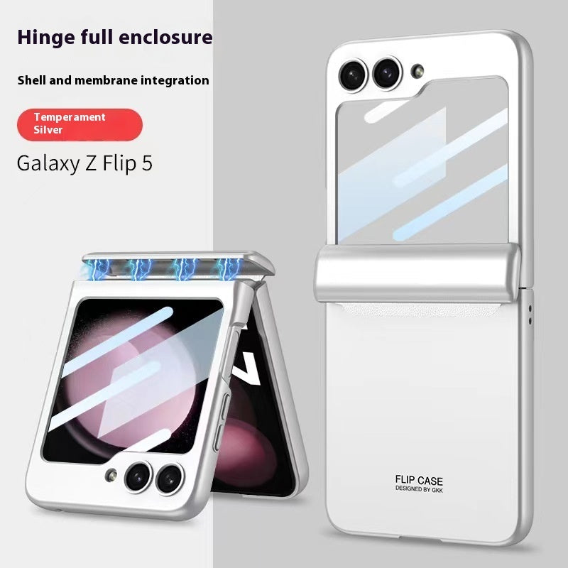 Magnetic Hard Shell Samsung Phone Case Elegant Silver Samsung GalaxyZ Flip5 Mobile Phone Cover & Protectors Camera cover electronics flip mobile phone case mobile phone cover protection samsung