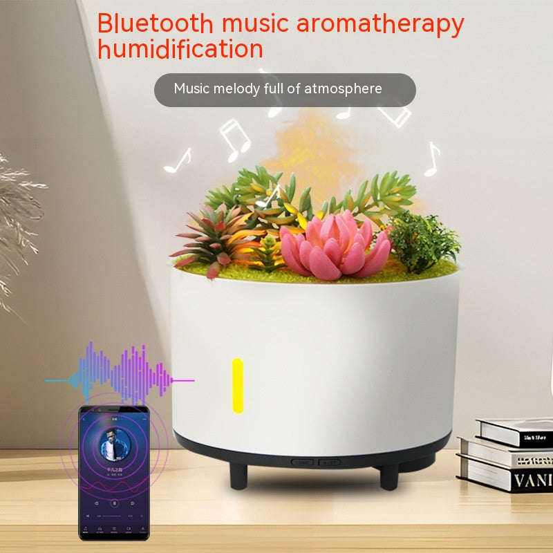 Simulation Plant Bluetooth Music Flame Aromatherapy Humidifier Flower Pots