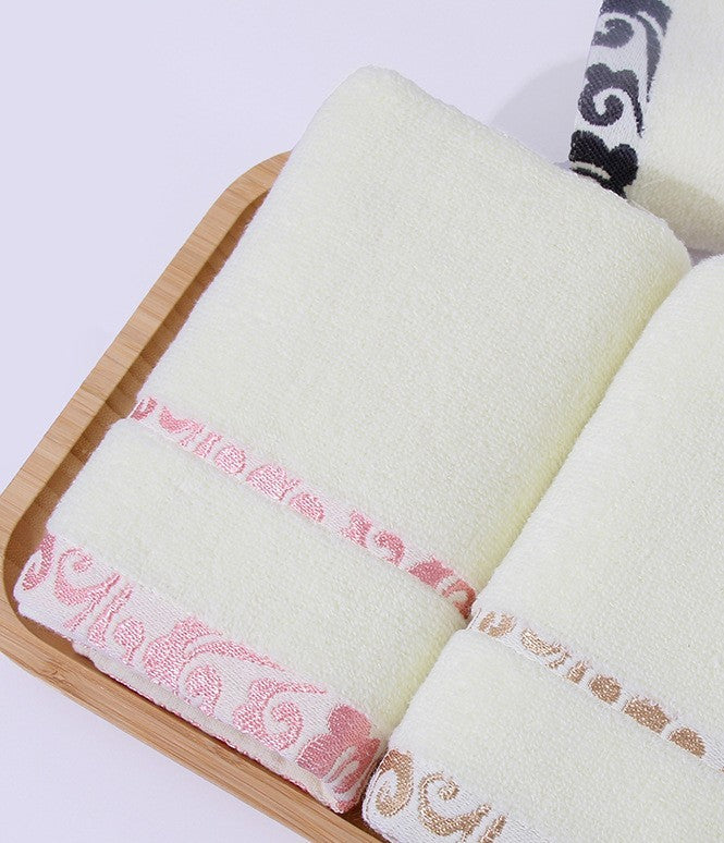 High quality pure cotton crepe-free jacquard Xiangyun thickening face towel Pink 34X75CM Towels bath towel Bedding and towels best drying bath towel cotton towels Home towels