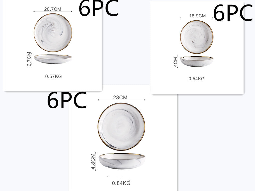 Marble Tableware Bowls Plates Rice 2Set Dinner Sets dinner plates dinner set home plates