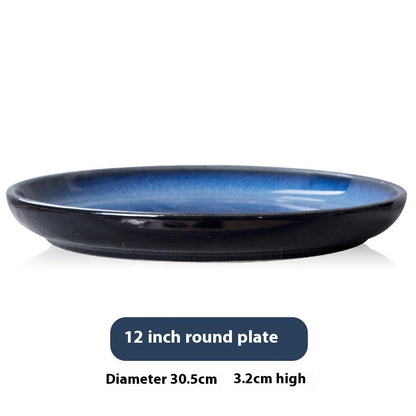 Ceramic Plate Meal Tray Dish Creative Deep Plates Tableware 12inch Round Plate Dinner Sets bowls ceramic plates dinner plates dinner set home plates