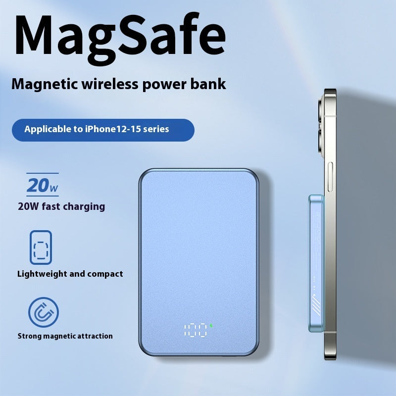 Digital Display Aluminum Alloy Lightweight Magsafe Magnetic Wireless Power Bank Blue Power banks fast charger fast charging iphone magnetic magsafe New arrival power bank {{ product_collections }} {{ product_description }}