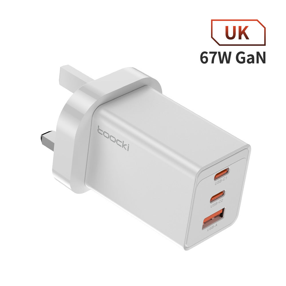 High-Power 67W GaN Pole Charger - Three-Port Fast Charging - USB & Type-C 67W White British Charger GaN Chargers 67W c type fast charger GaN chargers multiports New arrival portable USB {{ product_collections }} {{ product_description }}