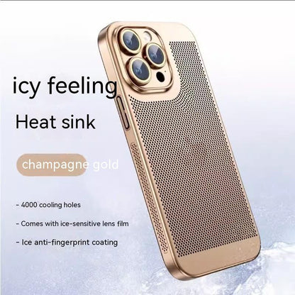 Fashion Simple Electroplating Heat Dissipation Phone Case Gold Mobile Phone Cover & Protectors electronics electroplated heat dissipation iPhone iphone cover iPhones mobile accessories mobile cover