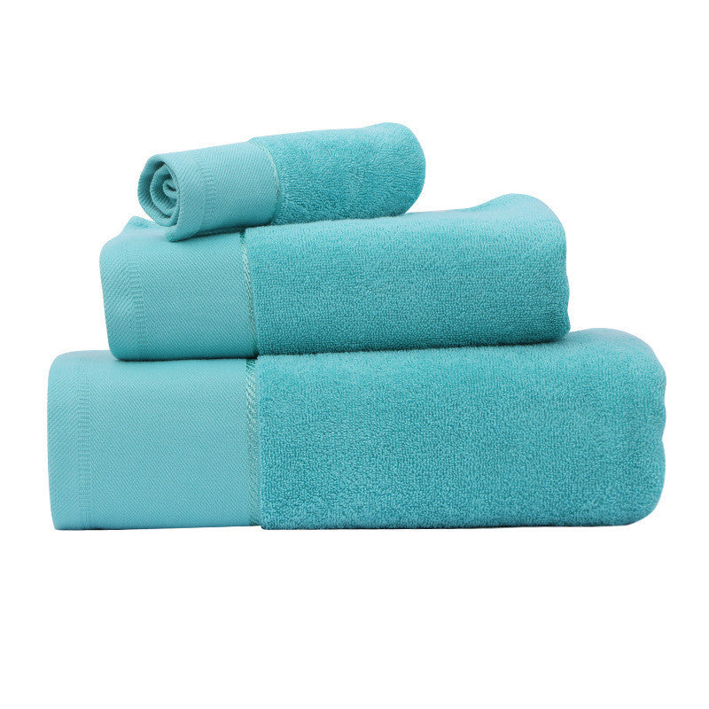 Cotton Towel Bath Towel Three Piece Water Absorbing Gift Towel Bath Towel Set Blue 3pieces Towels bath towel Bedding and towels best drying bath towel cotton towels Home towels