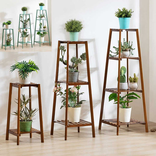 Flower Stand Wooden Balcony Nordic Shelf Potted Plant