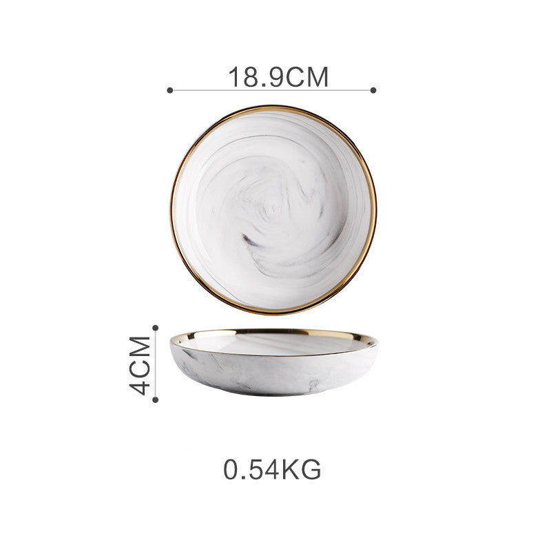 Marble Tableware Bowls Plates Rice Small 7.5inch deep plate Dinner Sets dinner plates dinner set home plates