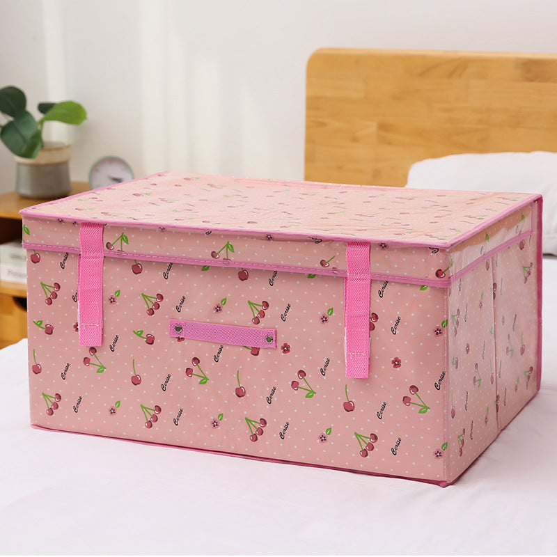 Fabric Foldable Storage Storage Box Toy Clothes Storage Bag Pink cherry Storages & Racks clothes home oragnizer storage wardrobe