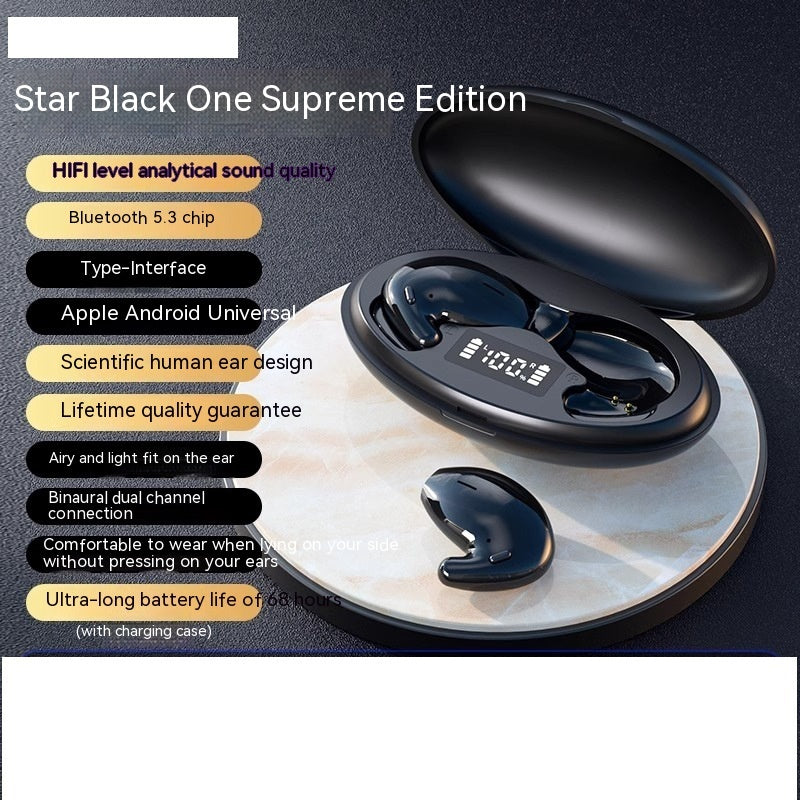 Bluetooth Headset For Bone Conduction, True Wireless In-ear style Extreme Edition Cloud Black Headphones & Earbuds ANC audio bluetooth electronics in ear