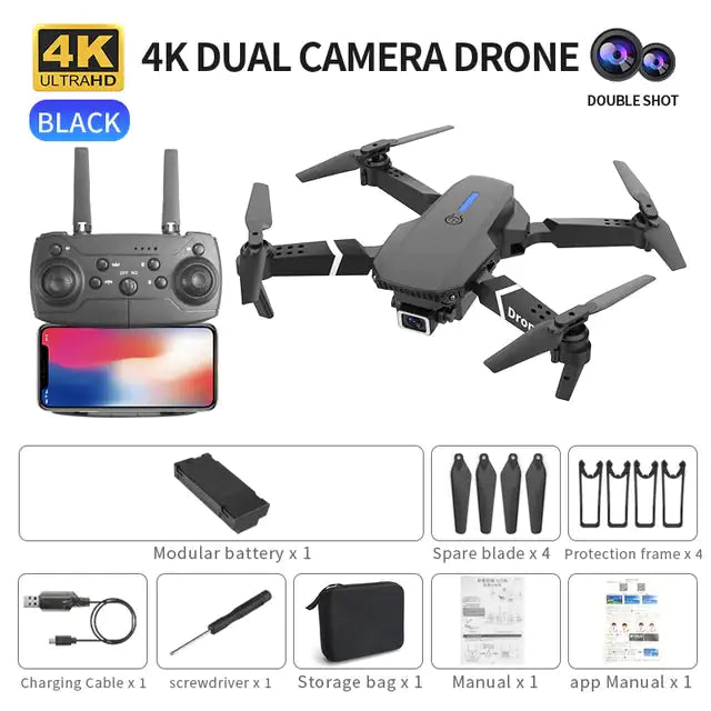 Professional Drone E88 4k Wide-Angle HD Drones drone drone camera drone for video making drone with bag drone with cameras drone with video camera drones electronics matchless matchless online matchlessonline Professional Drone E88 4k Wide-Angle HD RC controlled drone camera versatile camera and drone