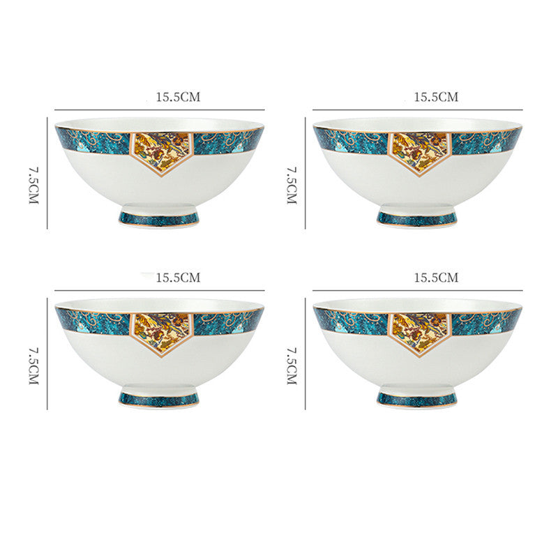 Dinner Plates Ceramic Steak Plate Web Porcelain 6in bowl 4PCS Dinner Sets bowls ceramic plates dinner set dinning table home plates