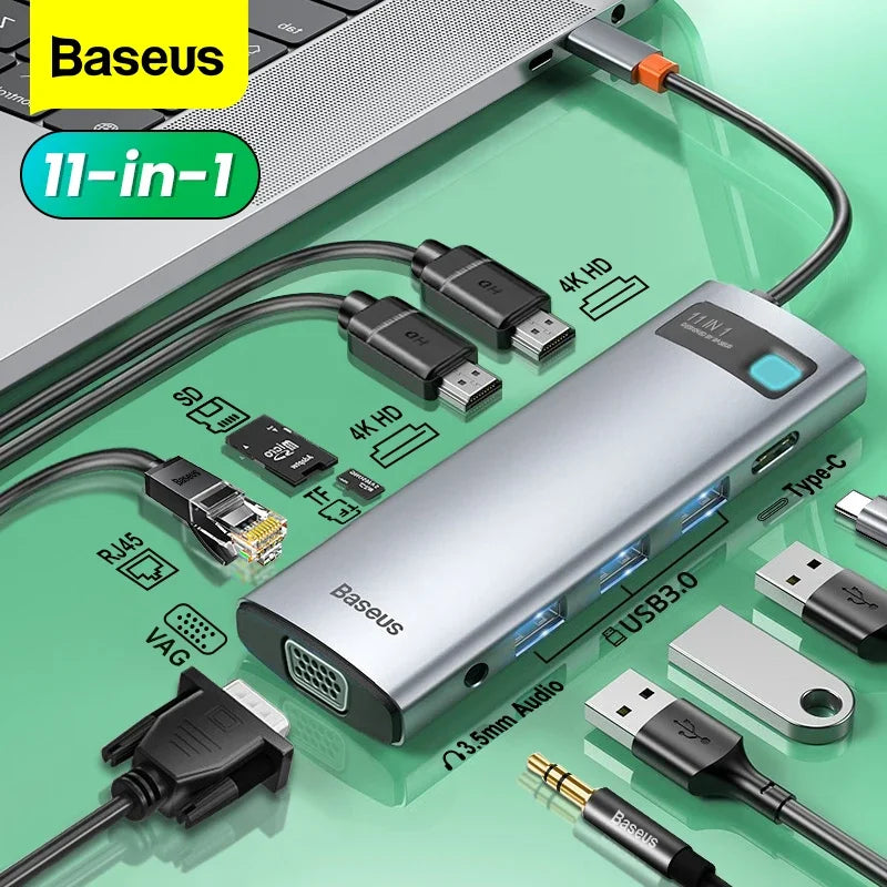 Baseus USB Type C Computer Table & Accessories Baseus USB Type C computer Computer Accessories computer table accessories Computers & Accessories Computers & Office Equipment electronics electronics accessories usb multi-port device for electronics and computer