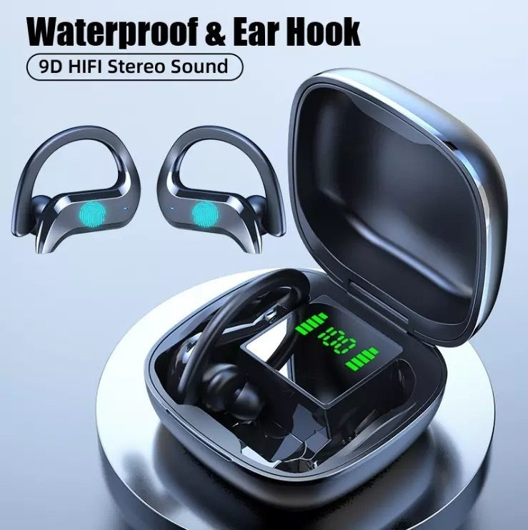 Digital Display Sports Running Wireless TWS Business Bluetooth Headset Black Headphones & Earbuds audio earphones electronics headphones long range waterproof