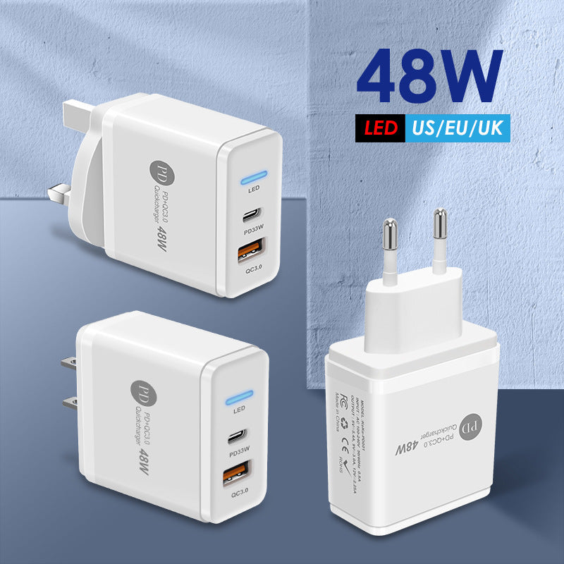 PD48W Fast Charging Mobile Phone Charger Adapters & Converters C type charger electronics electronics accessories fast charger travel adapter USD