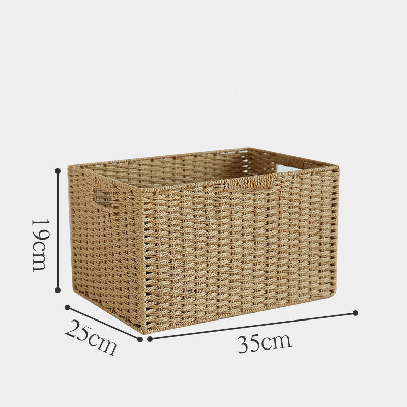 Straw Storage Box For Household Storage Camel twobutton large Storages & Racks braided clothes home modern organizer storage straw