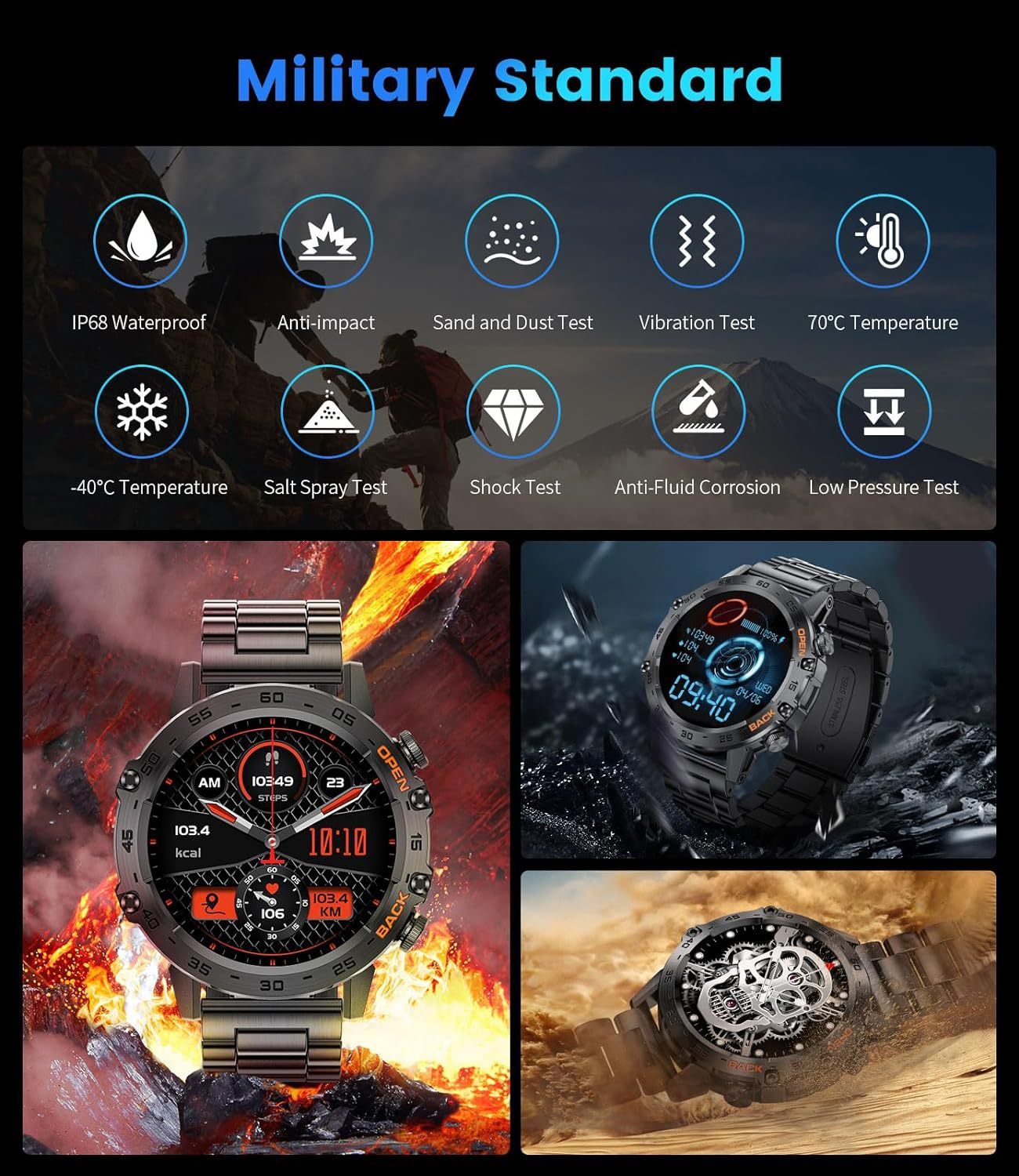 K52 Bluetooth Calling Smart Watch Ultra-long Standby Smart Watches electronics health monitoring smart watch sports mode water proof