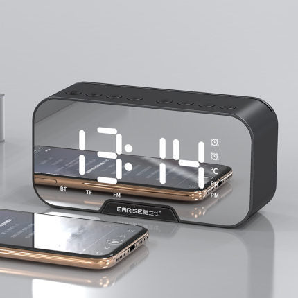 Alarm Clock Wireless Bluetooth Speaker Mini Home Outdoor Card Subwoofer Computer Audio Black USB Speakers audio bluetooth speaker digital alarm clock with bluetooth speakers electronics matchlessonline speaker speaker with alarm clock