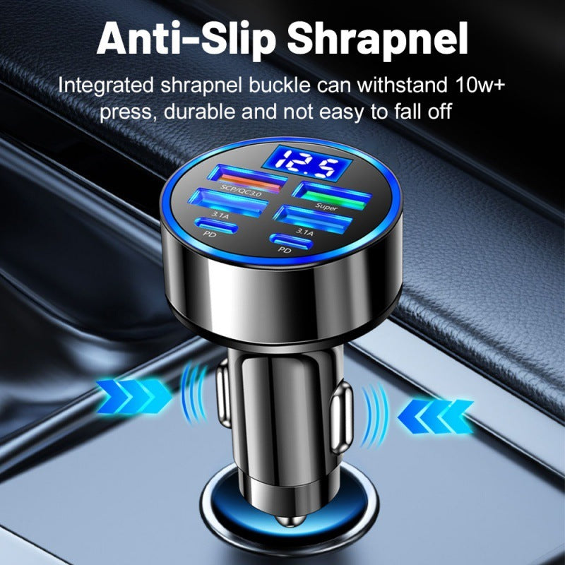 Six-in-One Ultra-Fast Car Charger - 27W Multi-Port Digital Display | USB & PD Ports for Cars, Trucks & Buses 6 Round Fast Charge Mobile chargers for cars car charger for multiple devices car charger with digital display Dual USB Car Charger Fast Charging Car Charger long journey car charger long travel car charger Multi-Port Car Charger New arrival PD Car Charger six-port car charger ultra-fast car charger USB Car Charger vehicle mobile charger {{ product_collections }} {{ product_description }}