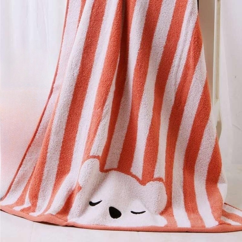 Cartoon Bath Towel Soft Absorbent Multicolor Baby Bath Towel Red 130X65cm Towels baby towel bath towel home towel towel for kids