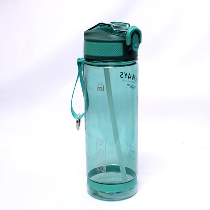 Large Capacity Sports Water Bottle Straw Cup Plastic Portable Green 800ml Water Bottles dinning table home kitchen water bottle