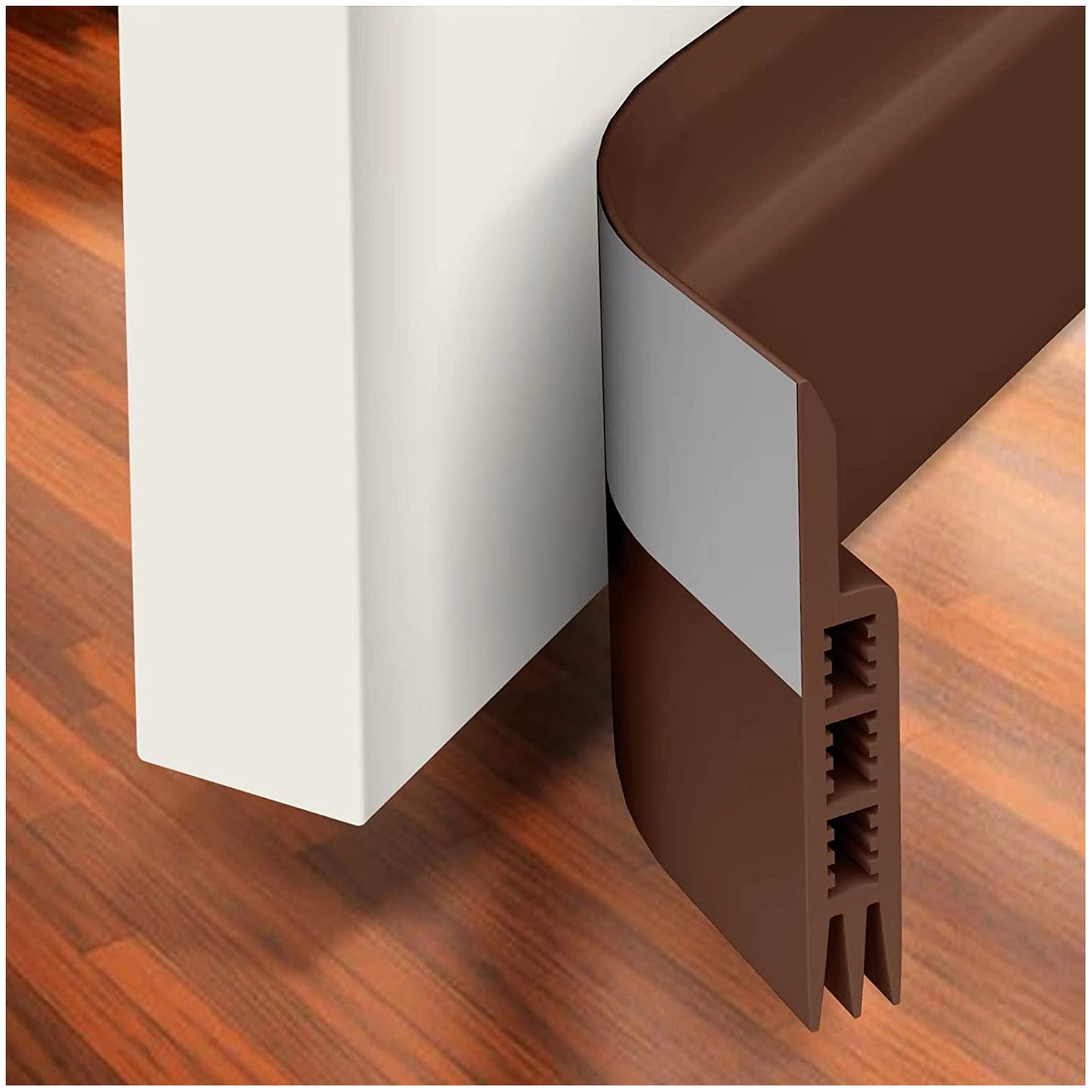 Soundproof Bedroom Door Strip Brown 100x5cm Door Stoppers door stoppers door strip heating and cooling home Home & Garden Home and Garden home and kitchen silicone door stoppers