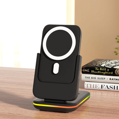 Magnetic Three-in-one Wireless Charger Electrical Magnetic Power Bank 5000 MA Magnetic Wireless Charger Power Banks charging port electronics magnetic portable power bank wireless charging