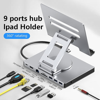 Flat Rotating Bracket Type-c Extension Converter, Docking station Docking Station accessories adapter converter docking station electronics ipad iPhone Laptop Laptops and Tablets mobile phone multi ports tablets