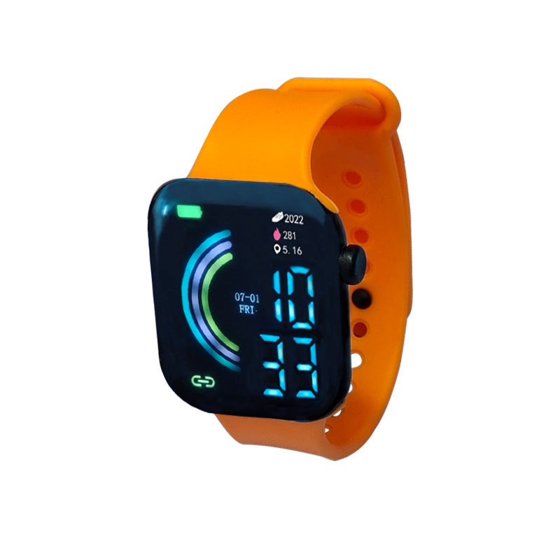 Square Large Screen Student Couple Sports Led Watch Orange 22cm Smart Watches 443mm electronics smart watch sports watch