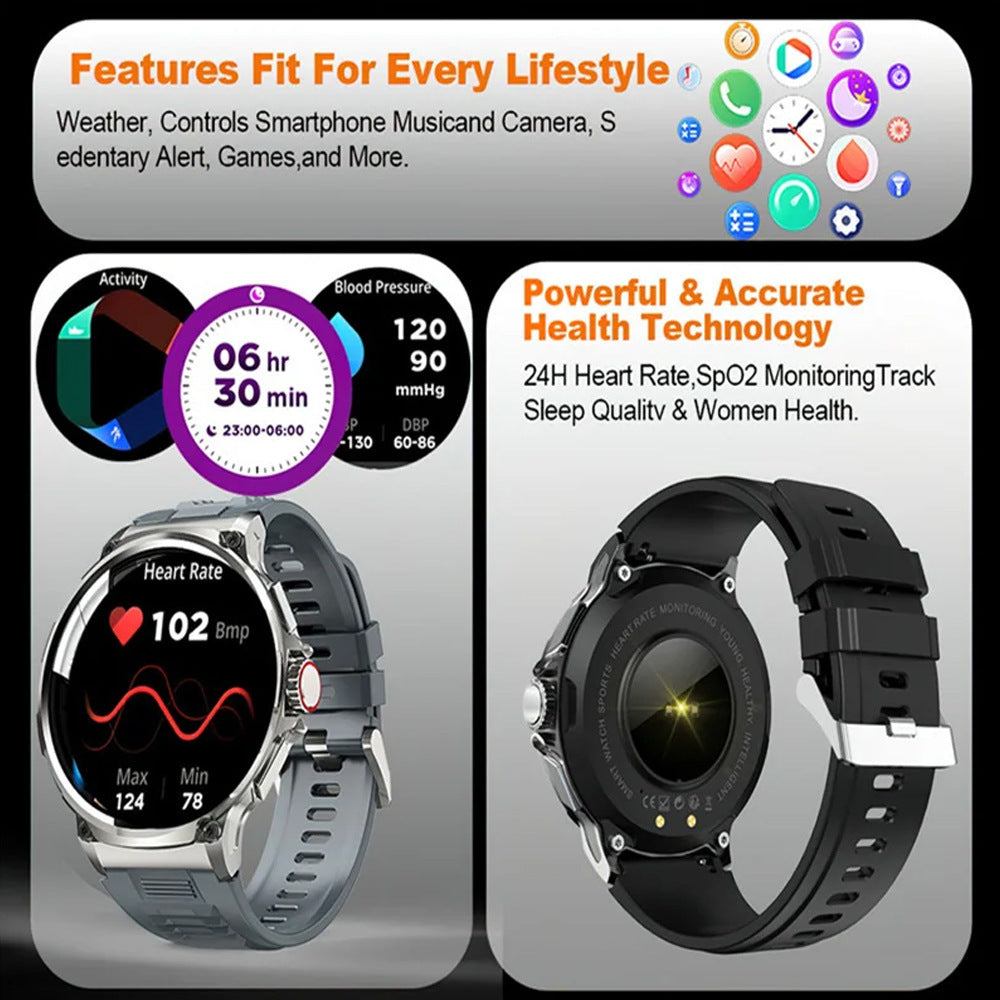 Round Screen Heart Rate Blood Oxygen Multi-sports Watch Smart Watches bluetooth calling electronics round dial smart watch