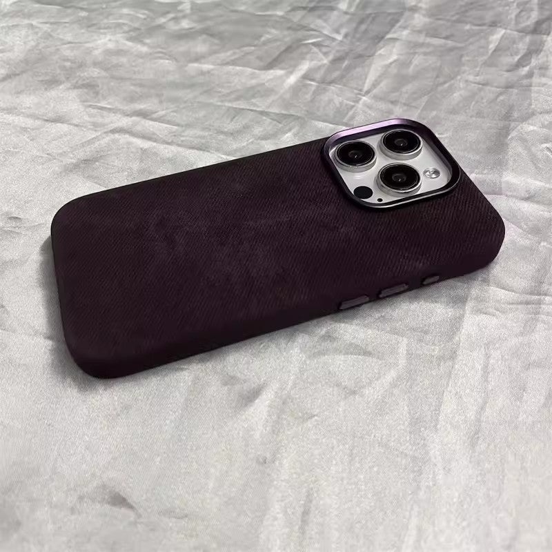 Flannel Fiber Cloth Pattern Magnetic Suction Phone Case Dark Purple 0 iPhone iPhone Case Phone Cases {{ product_collections }} {{ product_description }}