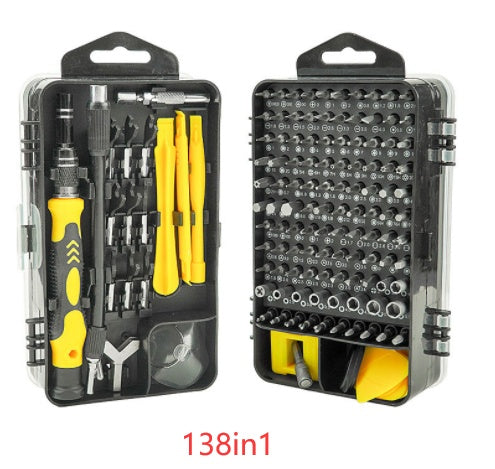 Screwdriver Tool Set Combination Repair Screwdriver Yellow 138in1 Home Tools home home tools L key set Multifunctional tool screw driver set