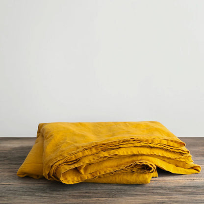 Ins Style Nordic Pure Linen Bed Sheet Grapefruit Yellow Bed Sheets bed sheet bed sheet set home living room