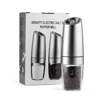 Electric Gravity Pepper Grinder Salt Grinder Adjustable Coarseness Silver Set Spice grinder dinning table kitchen kitchen accessories kitchen gadgets pepper grinder salt grinder spice grinder {{ product_collections }} {{ product_description }}