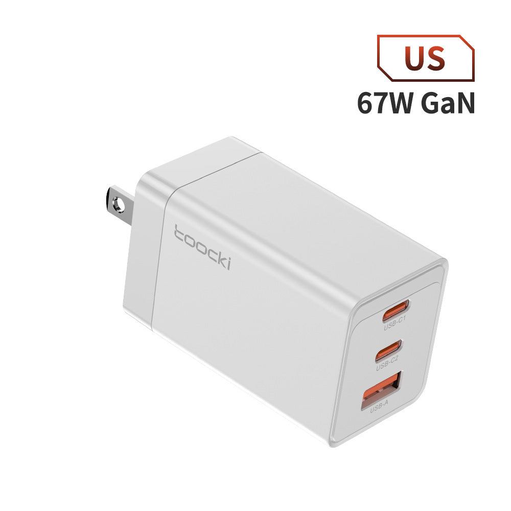 High-Power 67W GaN Pole Charger - Three-Port Fast Charging - USB & Type-C 67W US White Charger GaN Chargers 67W c type fast charger GaN chargers multiports New arrival portable USB {{ product_collections }} {{ product_description }}