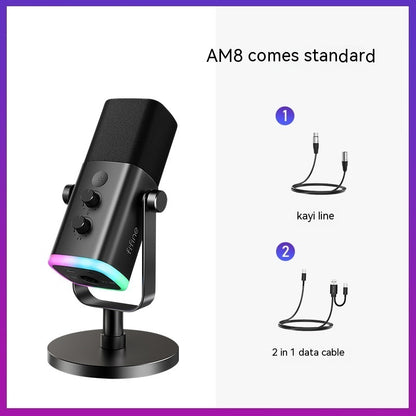 Dynamic Noise Reduction Multifunctional Microphone Black Microphones audio audio devices blogging bluetooth cable micro phone computer accessories electronics gaming gaming microphone microphones online meeting