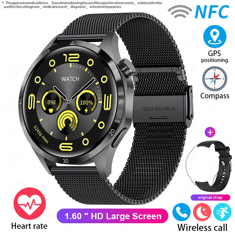 Sport Smart Watch Bluetooth Calling Waterproof Mesh With Black Shell Smart Watches electronics health monitoring smart watch sports tracking