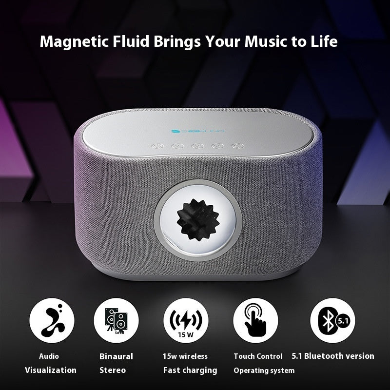 Magnetic Fluid Wireless Charger Bluetooth Stereo 3D Surround Bass Desktop Computer Desktop Speaker Mobile Phone Chargers electronics electronics accessories fast wireless charger intelligent wireless charger iphone wireless charger wireless charger