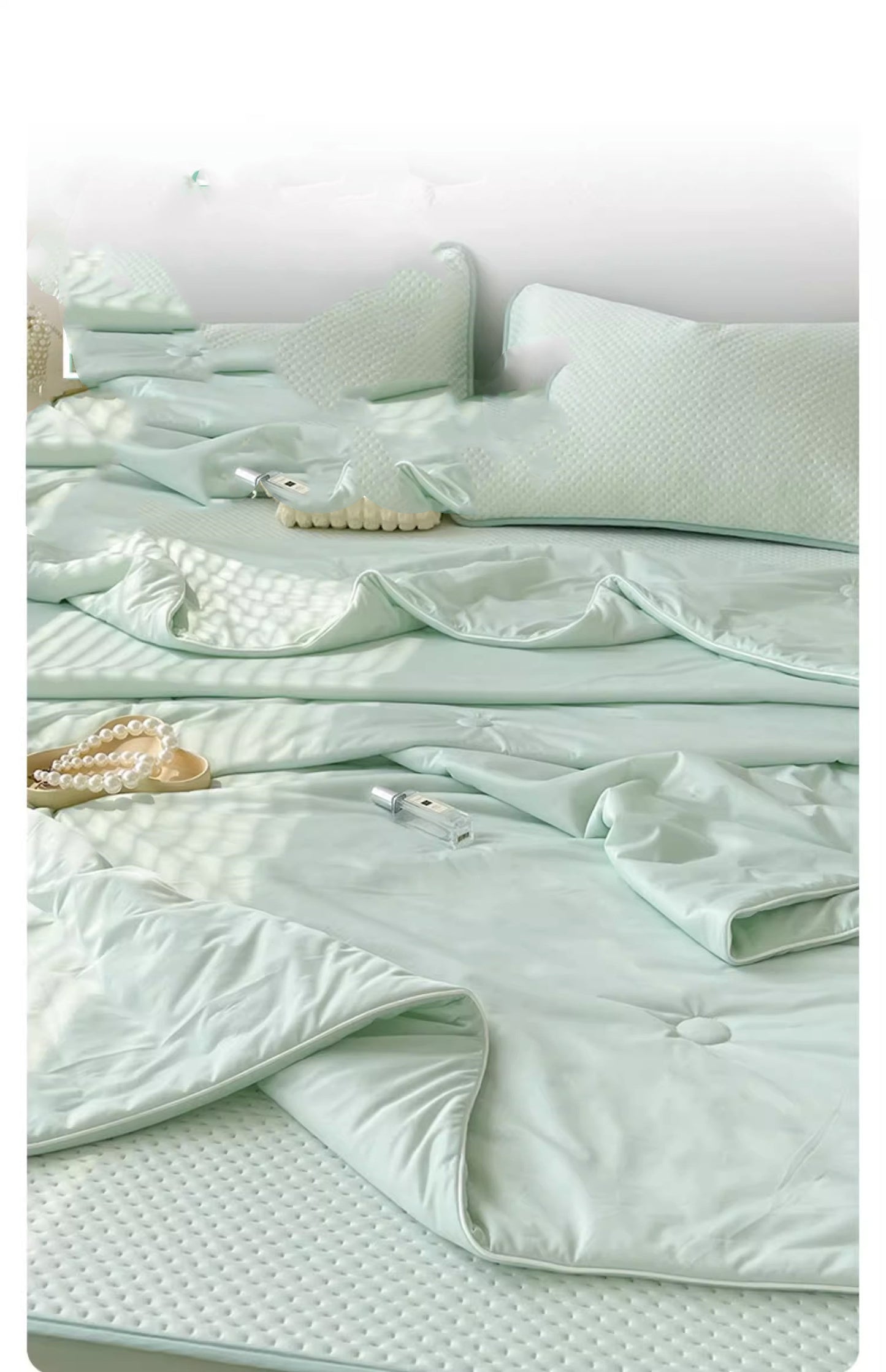 Summer Cool Quilt Set Four Piece Bed Fitted Sheet Bed Sheets bed sheet bed sheet set home living room