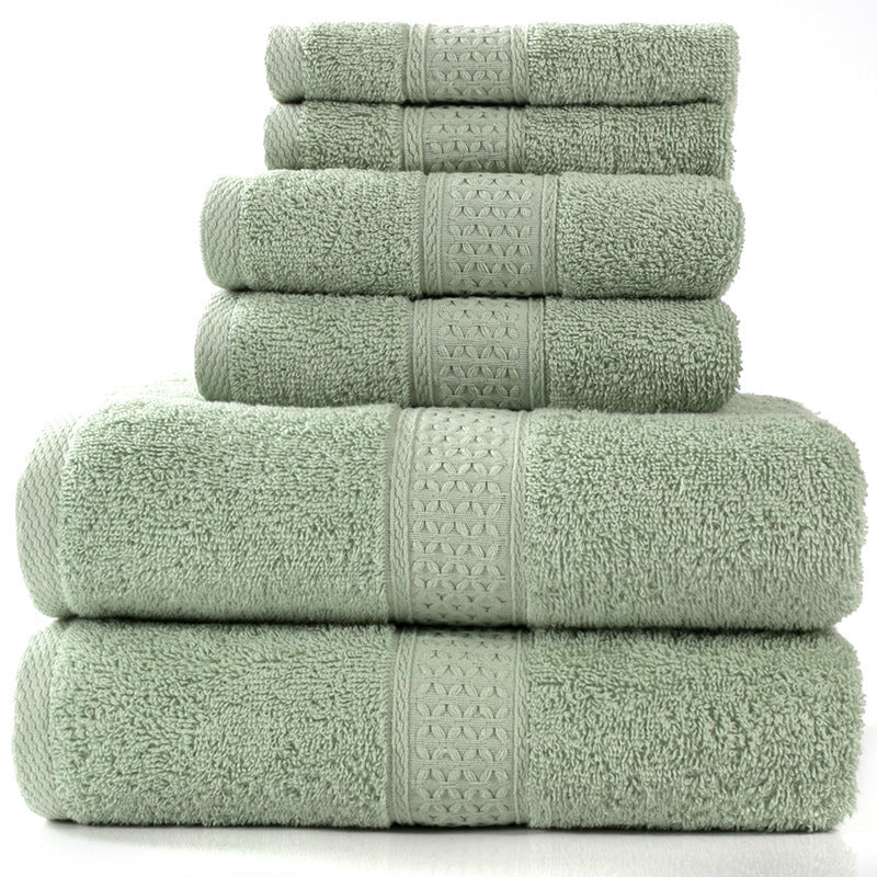 Home Simple Cotton Absorbent Towel Bath Towel 6-Piece Set 8 Style 6PCS Towels bath towel Bedding and towels home towel