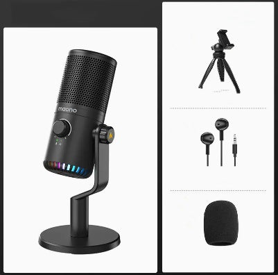 Computer Games Microphone Esports Anchor Live Voice Noise Cancelling Black Microphones audio audio devices blogging bluetooth cable micro phone computer accessories electronics gaming gaming microphone microphones online meeting